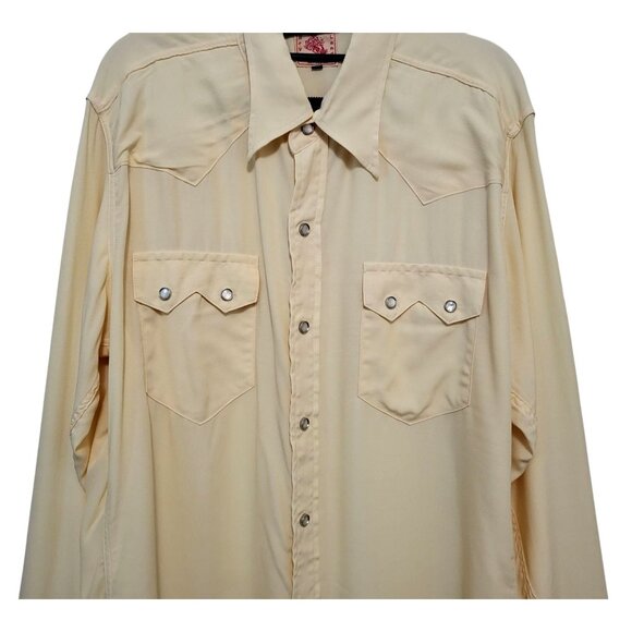 Bryceland’s Buttermilk Sawtooth Westerner Shirt Japan Made Rayon Western Snap - Picture 5 of 12